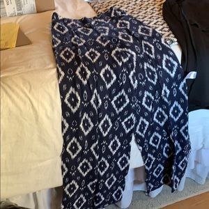 Blue and gray print pants